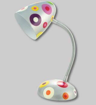 Pylones Desk Lamp in Silver Spots Design