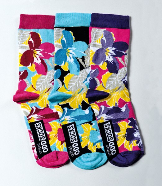 United Oddsocks ladies socks in Jess design. colourful flowers.