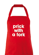 Artscape Apron Prick with a fork red