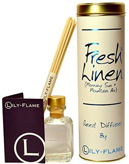lily flame fresh linen reed diffuser