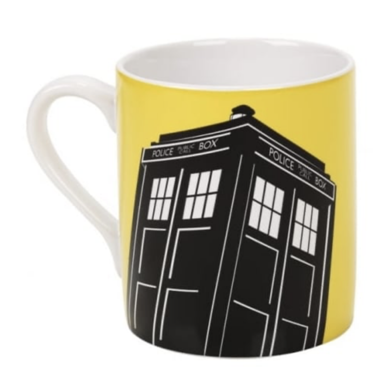 Dr Who Tardis mug in Yellowfins