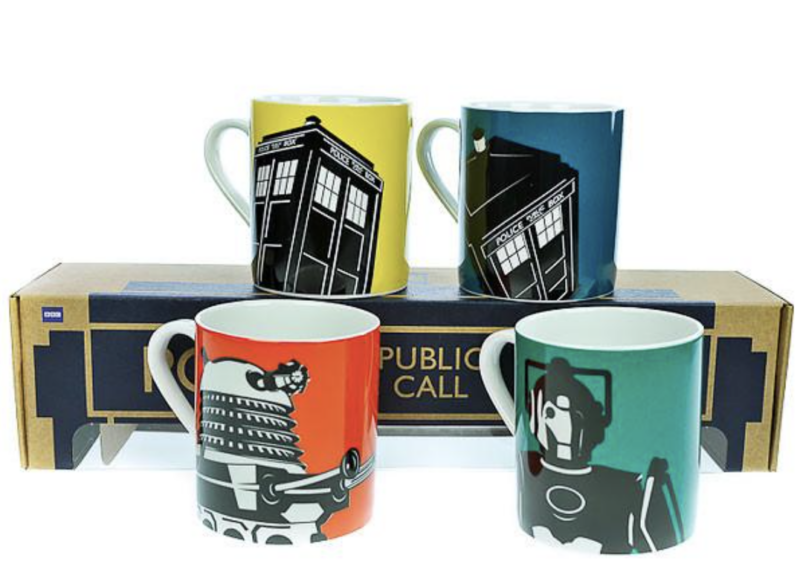 set of 4 Dr Who Mugs