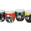 Set of 4 Eggs Cups from the Dr Who range