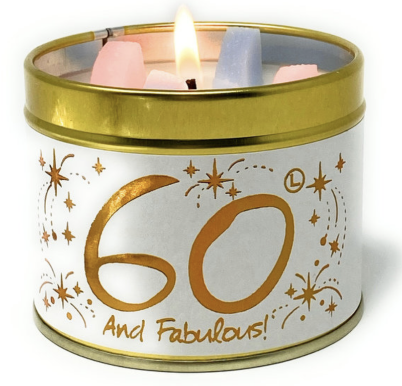 Image of Lily Flame Happy 60th Birthday candle